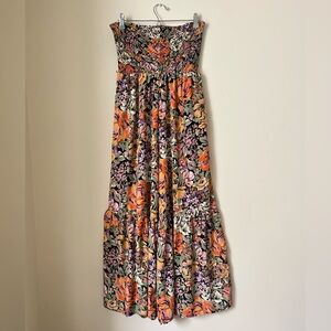 Inmod Floral Wide Leg Jumpsuit boho spring size L